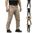 thumbnail image 1 of Styesk Pantalon pour Homme Mode Homme Uni à Multiples Poches Multi Multifonction Pantalon de Travail Pantalon, 1 of 8