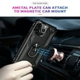 thumbnail image 3 of For Apple iPhone 15 Plus (6.7") Military Grade Heavy Duty Armor Hybrid with Ring Kickstand Finger Loop Stand Case Cover fit iPhone 15 Plus - Black, 3 of 6
