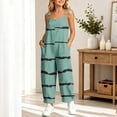 thumbnail image 6 of Taqqpue Girls Sleeveless Jumpsuit Spaghetti Strap Wide Leg Romper with Side Pockets Gradient Print Casual Summer Outfit Clothes for Girls Kids Size 5-16 Years, 6 of 9