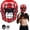 Red, variant on Boxing Headgear with Removable Face Grill, Maya Hide Leather MMA Head Guard for Sparring, Muay Thai, Kickboxing & Karate Non-Slip, Protective Helmet for Men & Women