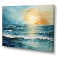 thumbnail image 2 of Designart "Teal Yellow Ocean Charm Pastoral I" Modern Wall Art Living Room, 2 of 5