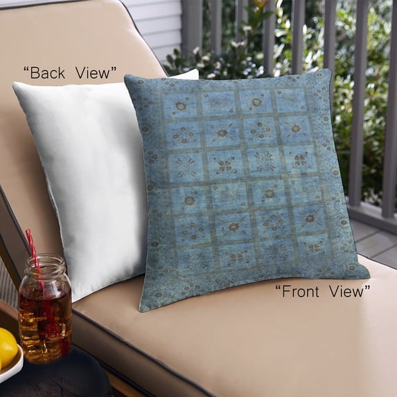 Ahgly Company Outdoor Square Mid-Century Modern Throw Pillow, 18 inch by 18 inch