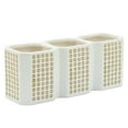 thumbnail image 4 of Sagebrook Home 3-Cup Dotted Pen Holder, White/Beige, 4 of 4