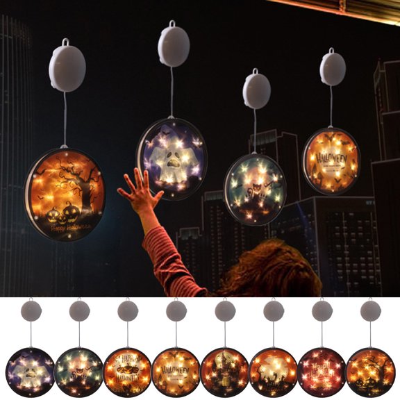 Halloween Decorations, Halloween LED Decoration Lights Indoor Outdoor Party Halloween Decoration, LED copper wire lamp color printing PP PVC, As shown