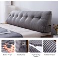 thumbnail image 3 of Large Headboard Pillow, Headboard Wedge Pillow Bed Rest Reading Pillow Bolster Triangular for Sitting in Bed-Backrest Positioning Support Long Pillow for Daybed (Queen:59x8x20 Inches,Grey), 3 of 6