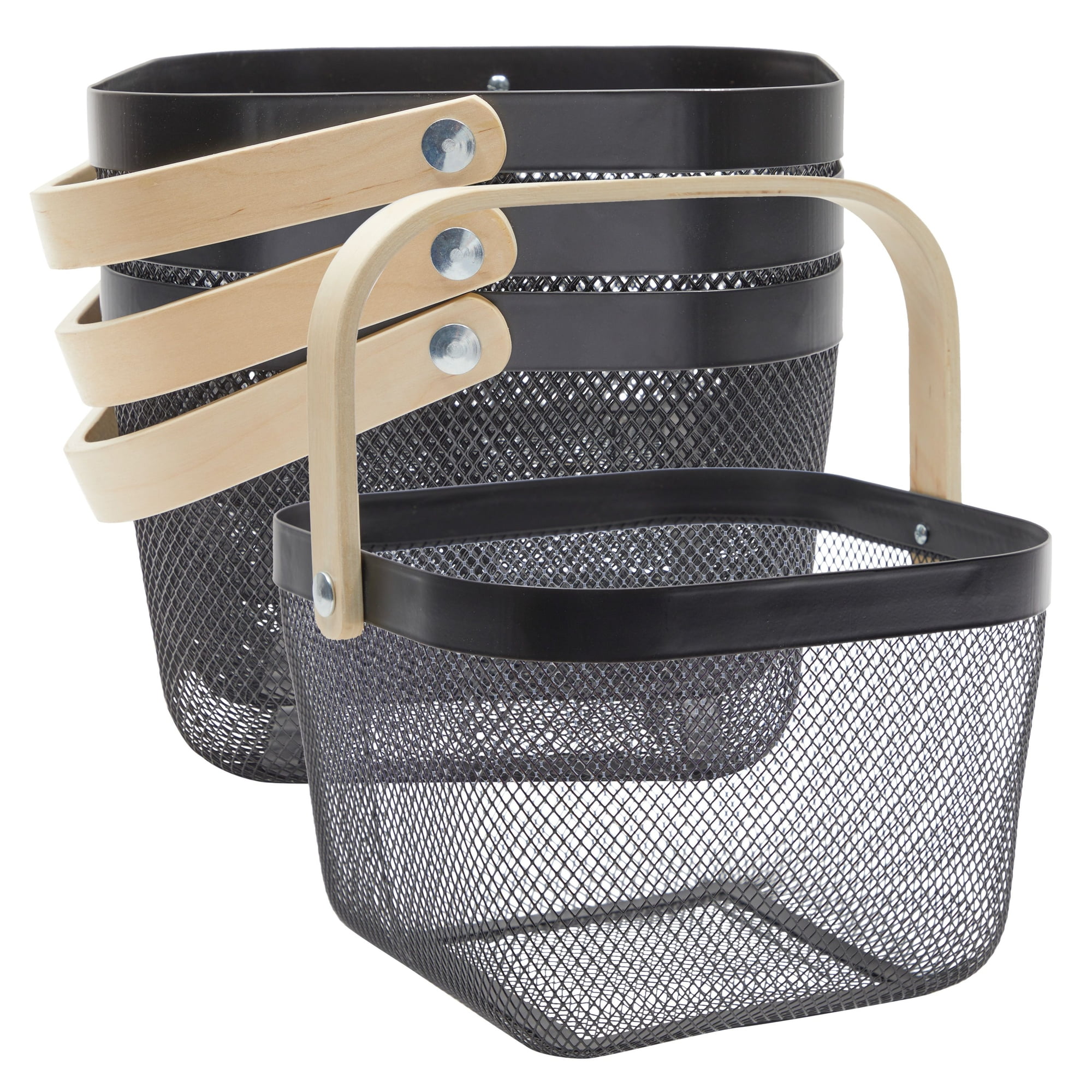 Walmart 4-Pack Wire Mesh Fruit/Veggie Baskets with Wooden