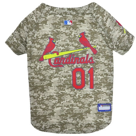 Pets First MLB St Louis Cardinals Camouflage Jersey For Dogs, Pet Shirt For Hunting, Hosting a Party, or Showing off your Sports Team, Medium