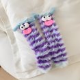 thumbnail image 3 of Lovskoo Winter Men and Women Coral Velvet Thickened Cute Novelty Gifts Novelty Socks Furry Floor Socks Light Blue, 3 of 3