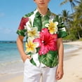 thumbnail image 6 of JUMEYU Hawaiian Shirt for Boys Boys Short Sleeve Button Down Shirt Casual Shirts with Pockets for Kids Size 11-12 (Green,11-12 Years), 6 of 7