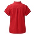 thumbnail image 5 of YEJIMAN Red Oversized Tshirts For Women, Polyester Shirt Women Trendy, Women's Loose Button Long Shirt Cotton Ladies Casual Tops T-Shirt Blouse, 5 of 6