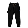 thumbnail image 6 of XAOFW Slim Fit Boys Cargo Pant With Elastic Drawstring Waist Solid Color Straight Leg Trousers Kids Back To School Jogger Pants Comfortable Bottom 9-10 Years, 6 of 7
