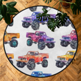 thumbnail image 7 of CURLYOOT Cars Monster Trucks 5.2ft Round Rug for Living Room, Large Washable Area Rug, Non Slip Floor Mat Indoor Rugs for Bedroom, Dining Room, Offices, Entryway, 7 of 7