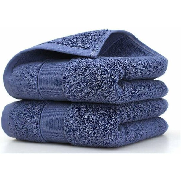 Sailing Juego de toallas de algodón de primera calidad para el hogar o el hotel, 2 piezas, toalla de lujo, suave y extragruesa, muy absorbente, 2 x 170 g / 14 x 30 pulgadas (azul-paquete de 2),