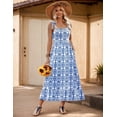thumbnail image 3 of Vestido largo Zeagoo con estampado floral escalonado, playa hawaiana, talla XL, para mujer, 3 of 6