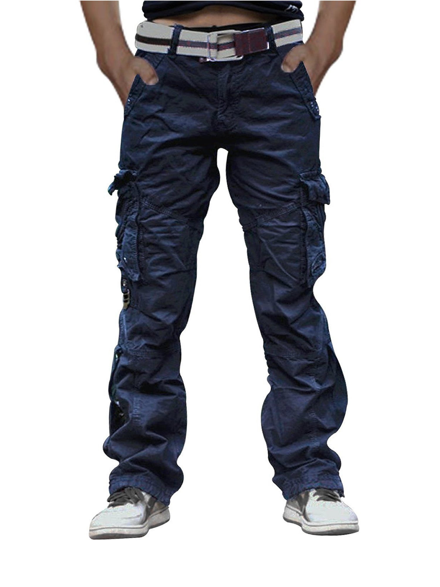 AKARMY Men's Casual Relaxed Fit Cargo Pants Outdoor Hiking Pants Cotton Twill Combat Pants 