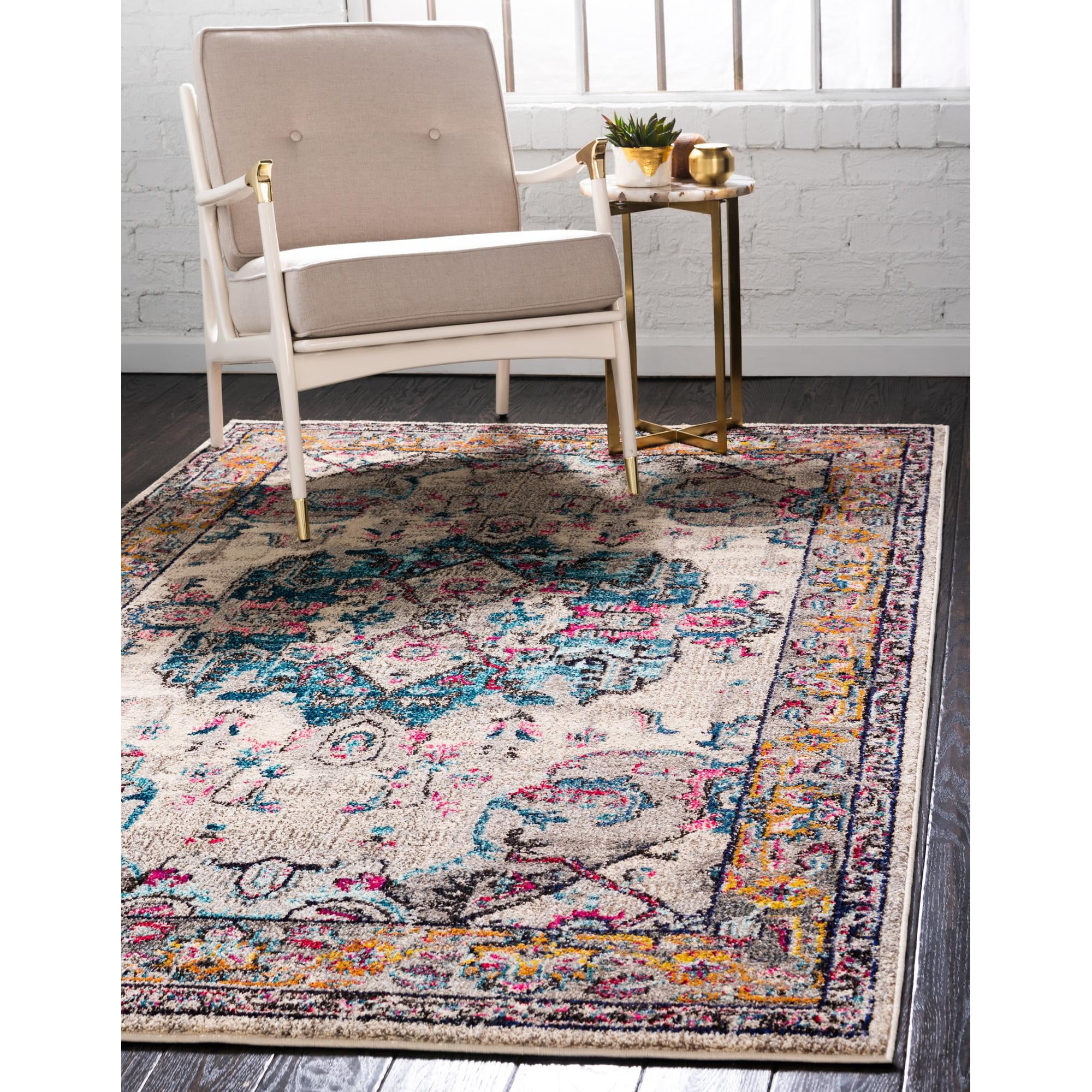 Unique Loom Barcelona Medici Rug , 9' 0" x 12' 2" ,Beige