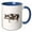 Blue/White, variant on 3drose, Grey and White Pig Walking to the Right, 11oz Mug