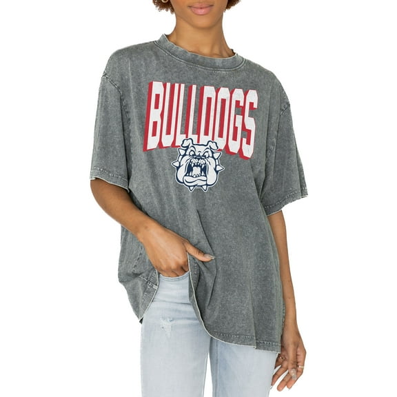 Women's Gameday Couture Gray Fresno State Bulldogs Solid Defense Oversized T-Shirt