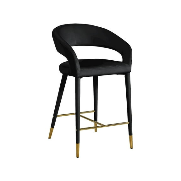 Meridian Furniture Destiny Black Velvet Stool