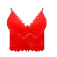 thumbnail image 3 of CHOK Lace Bralette for Women V Neck Camisoles Racerback Adjustable Strap Crop Top Hot Pink M, 3 of 5