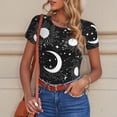 thumbnail image 6 of Disketp Crescent and Stars for Women's Short-Sleeved Onesie Fit Top T-Shirt Round Neck Basic Casual T-shirt Bodysuits-XX-Large, 6 of 7