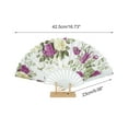 thumbnail image 2 of Unique Bargains 1 Pc Floral Folding Fan for Masquerade Purple Green Silk Fabric, 2 of 5
