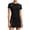 Black, variant on Womens Contrast Piping Tennis Two Piece Outfit Short Sleeve Crew Neck Top and Elastic Waist Skort with Built In Shorts Athletic Matching Set for Golf and Sports Activities