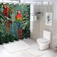 thumbnail image 7 of Orinice Parrots Tropical Setting Bathroom Decor Set with Hooks, Polyester Fabric Fashion Shower Curtain, Waterproof Chic Modern Bathroom Decor 60x72, 7 of 7