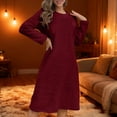 thumbnail image 7 of Womens Fluffy Night Dress Fall Winter Thicken Loungewear Full-Length Fleece Dresses Crewneck Long Sleeve Outfits Soft Comfy Pullover Warm Relaxed Clothing, 7 of 7