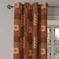 thumbnail image 2 of Ambesonne Geometric Grommet Curtain, Folk Shape, 50" x 84", Pink Green and Brown, 2 of 6