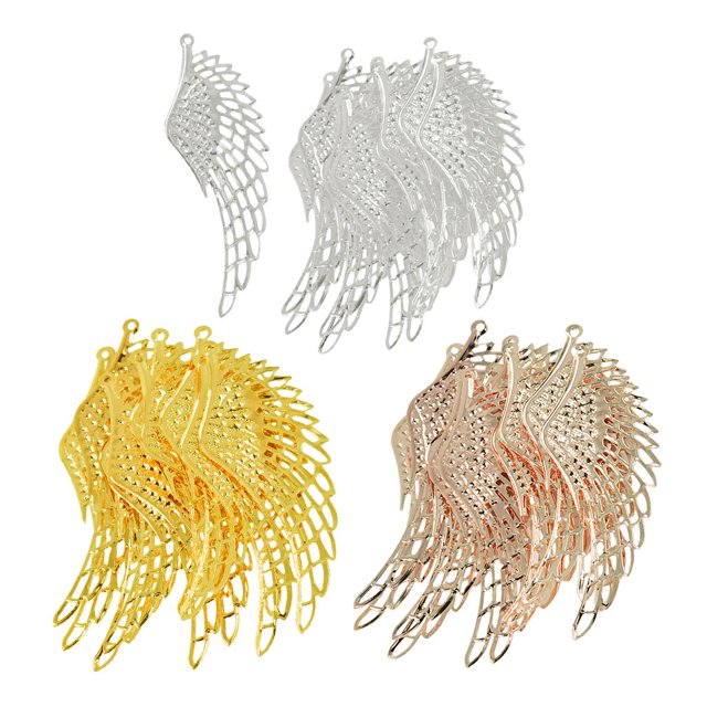36 Piezas de Colgantes de Ala Accesorio Colgantes de Aleación, Fabricación de Metal Plateado Tibetano Macarena Encantos antiguos del ala del ángel