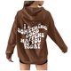 thumbnail image 4 of Gibobby Túnica de moda Sudaderas informales holgadas para mujer, Top de con bloqueo de color con capucha, suéter estampado cálido de manga larga （Marrón， S), 4 of 5
