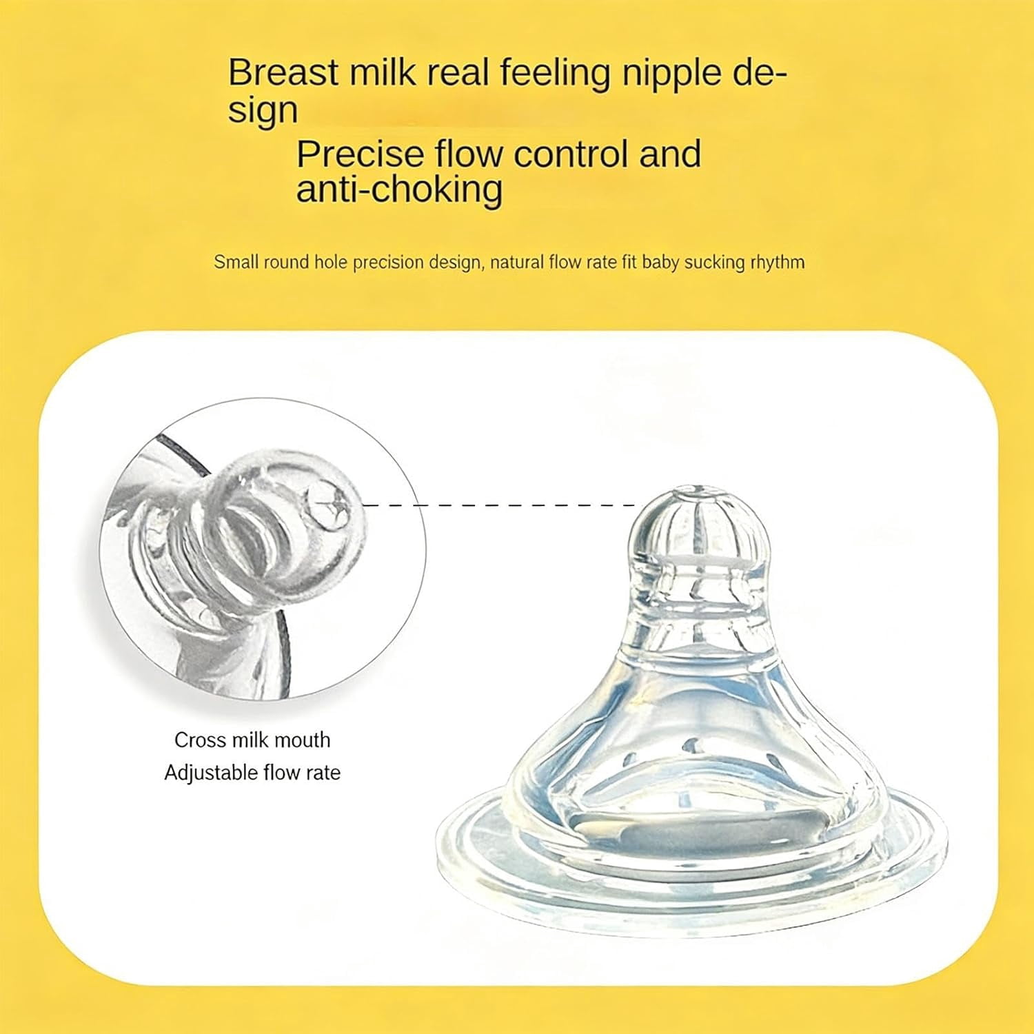 CSONGAZA Pacifier Bottle - Leakproof Silicone Anti-Colic, Breast Milk Bottles with Ergonomic Soft Nipple, Natural Flow Feeding Container, Nursing Supply for Boys Girls Nursery Daycare Travel