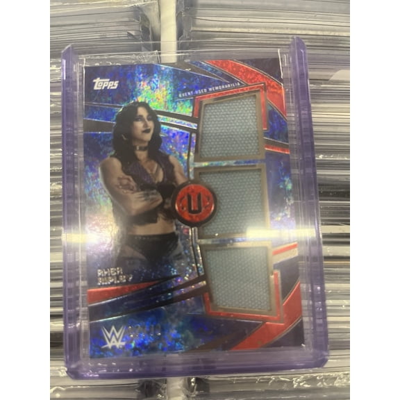 2025 Topps WWE Rhea Ripley #WRA-RRI Red Magma Short Print Parallel/Variety SSP Memorabilia Topps United States WWE Autographed Wrestling Trading Card