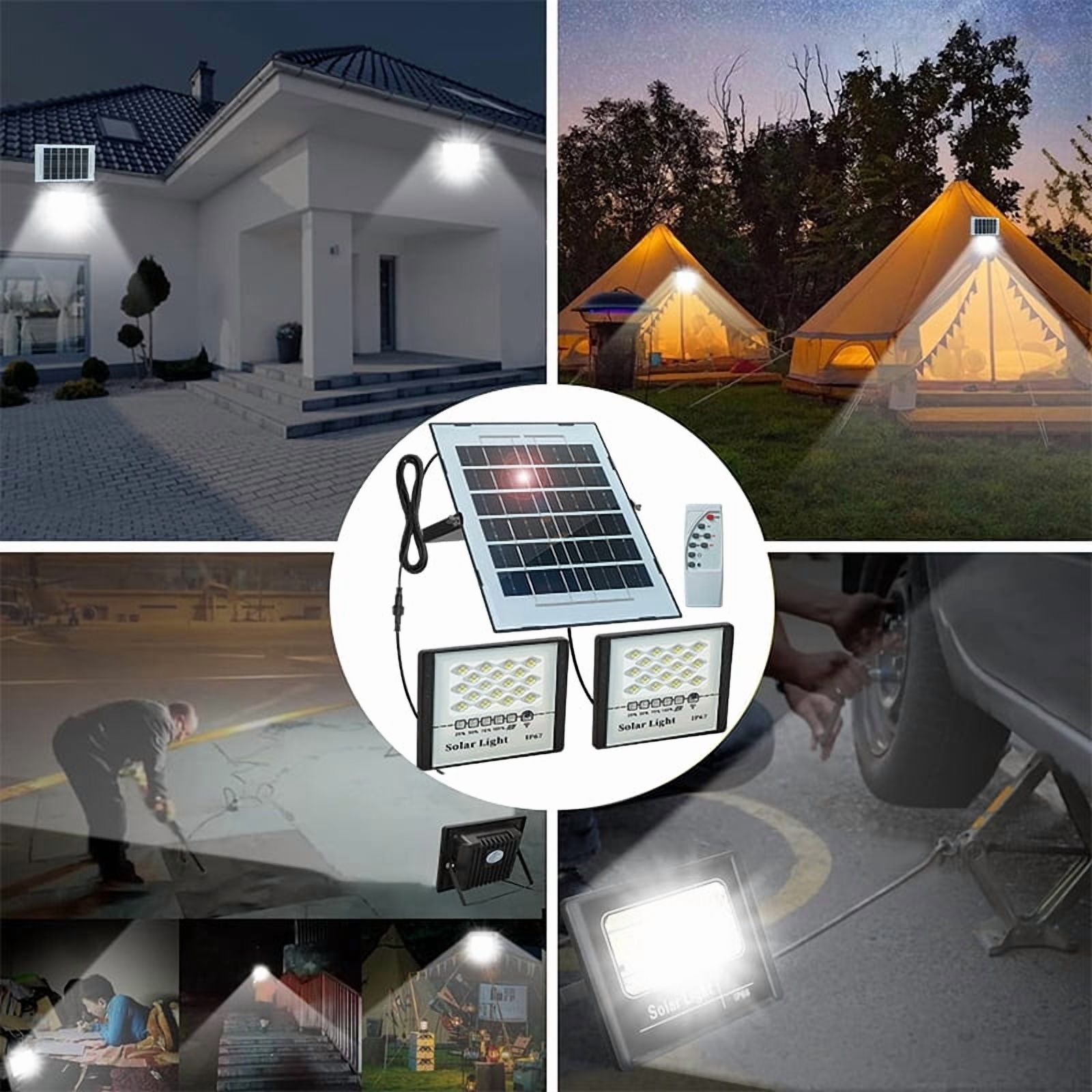 XEENSO 300W LED Solar Flood Lights Outdoor Street Light Dusk to Dawn Flood Wall Lamp