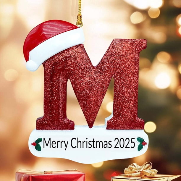 Adornos navideños, adornos navideños, regalos navideños, 26 letras, decoración para árbol de Navidad, adornos colgantes para árbol de Navidad, adornos navideños personalizados, decoración navideña, de