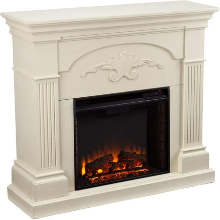 

luxury SEI Furniture Sicilian Harvest Traditional Style Electric Fireplace Ivory