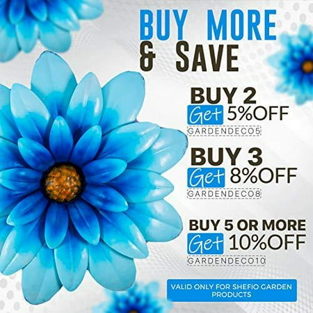 Shefio Metal Flower Wall Decor Blue Outdoor Metal Wall Art For Home Garden Office Floral Wall Decor Indoor Living Room Wall Decoration 3d Spring Outdoor Fence Decorations Walmart Canada