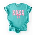 thumbnail image 3 of Trendy Floral Mama Shirt for Women Pink Bow Graphic Tee Seafoam Shirt Adult Medium, 3 of 4