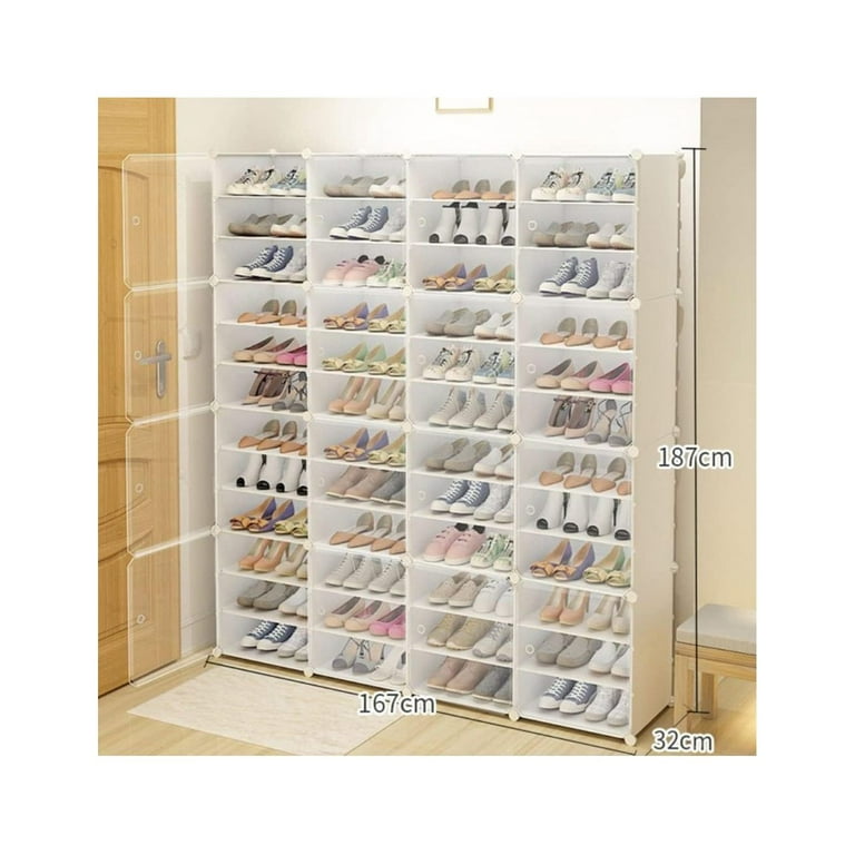  Shoe Rack Storage Organizer, Shoe Shelves 12 Tier Free Standing  Shoes Cabinet Shelf Portable, White Closet Shoe Racks With Doors Expandable  Stackable, Ideal Choice for Entryway, Hallway (72 Pairs) : Home