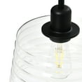 thumbnail image 3 of Creative Co-Op Robert Stevenson Lighting Rhodes - Metal and Clear Ribbed Glass Ceiling Light, Matte Black, 3 of 7