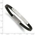 thumbnail image 4 of Avariah Chisel Stainless Steel Brushed Black Leather ID Bracelet - 8.25", 4 of 6