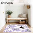 thumbnail image 3 of ODIKA 4'x6' Machine Washable Non-Slip Area Rug, Whimsical Monkey Safari Motif with Abstract Palms High Traffic Rug, Purple, 720771, 3 of 7