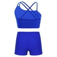 thumbnail image 2 of Zaldita Kids Girls Gymnastics/Ballet/Dance/Swim Outfits Sports Bra Crop Tops and Booty Shorts Active Royal Blue 14, 2 of 7