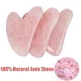 thumbnail image 2 of Natural Jade Gua Sha Scraper Board Massage Rose Quartz Jade Guasha Stone For Face Neck Skin Lifting Wrinkle Remover Beauty Care, 2 of 9