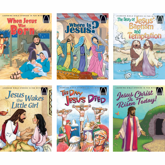 Arch Books Life Of Jesus : When Jesus Was Born; Where Is Jesus? Jesus Baptism; Jesus Wakes The Little Girl; Day Jesus Died; Risen Today (Paperback Set)