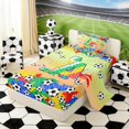 thumbnail image 2 of Erosebridal Letter A Orange Gradient Soccer Ball Print Twin Sheet Sets, Sports Monogram Bedding for Kids Boys and Girls, 1 Flat Sheet, 1 Fitted Sheet and 1 Pillowcase, 2 of 6