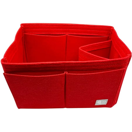 HTAIGUO Purse Bag Organizer Felt Insert Tote Shaper Fit Speedy Neverfull MM  (Red)