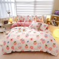 thumbnail image 1 of White Bunny Peach Flower Bedding Set, 1 of 9