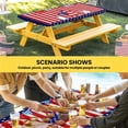 thumbnail image 6 of Independence Day Table Cloths for 5 Foot Rectangle Tables, American Flag Patriotic Star Red Striped Patio Waterproof Elastic Fitted Tablecloths, Washable Rectangular Table Cover for Camping, 6 of 8